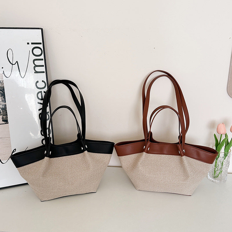 Große, lässige Damen-Tragetasche mit Falten