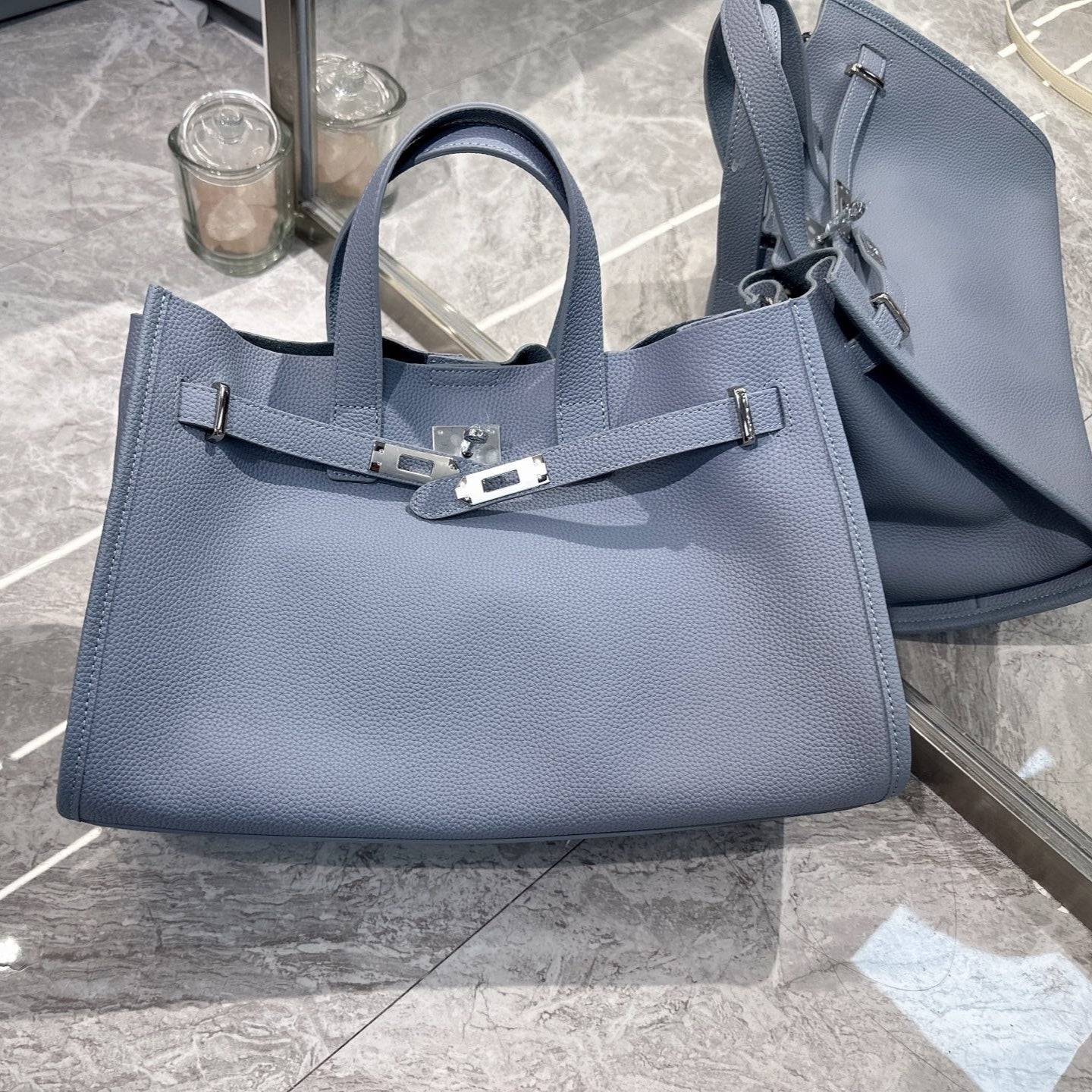 Echtleder Schulterriemen Umhängetasche mit Ziernähten