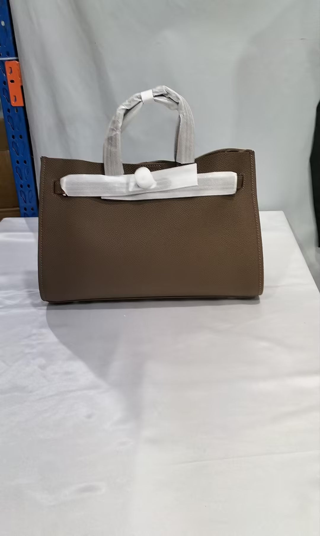 Echtleder Schulterriemen Umhängetasche mit Ziernähten