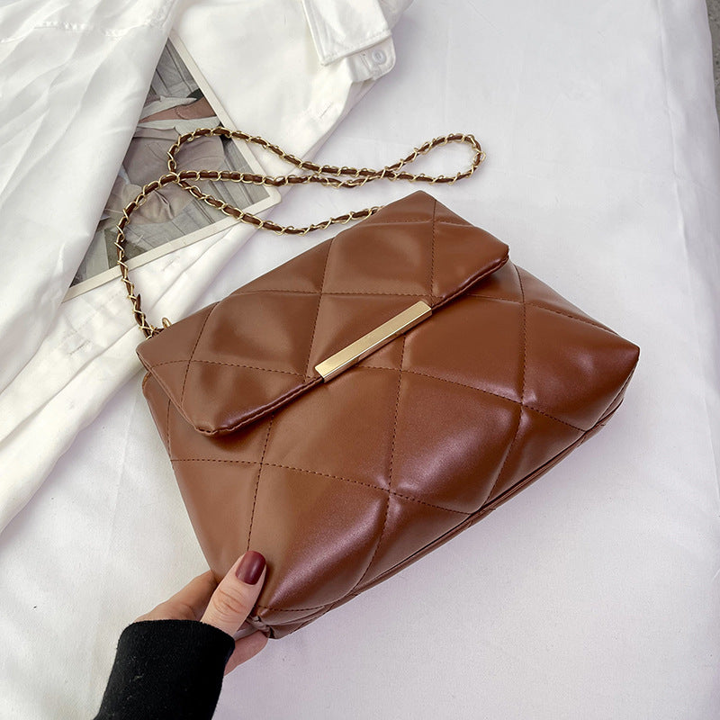 Einfache, tragbare, modische Umhängetasche mit Diamantstickerei und Kette