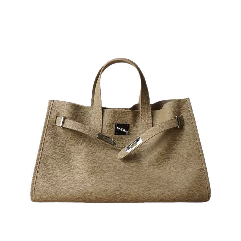 Echtleder Schulterriemen Umhängetasche mit Ziernähten